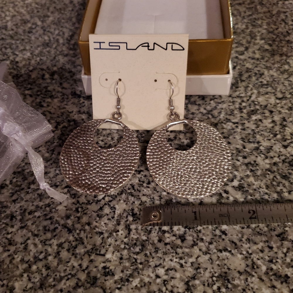 Celine Turkish Island Silver Textured Earrings